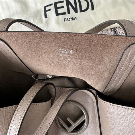 fendi ff leather tote macaron taupe|FENDI Vitello Vienna Enamel F is Fendi Shopping Tote Macaron .